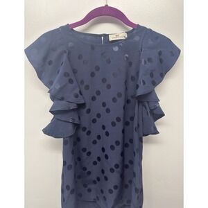 Vineyard Vines Polka Dot Navy Flutter Sleeve Top‎ US Women's Size XS #21